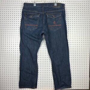 Rocawear Flap Wide Leg Denim Jeans‎ 42x34 Streetwear Skate Baggy Stitched Y2K